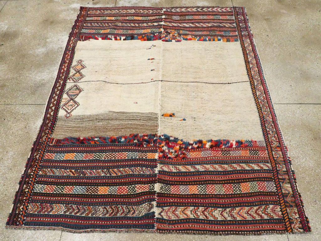 Vintage Persian Chaharmahal Bakhtiari Tacheh Flatweave Kilim, No.28306 - Galerie Shabab