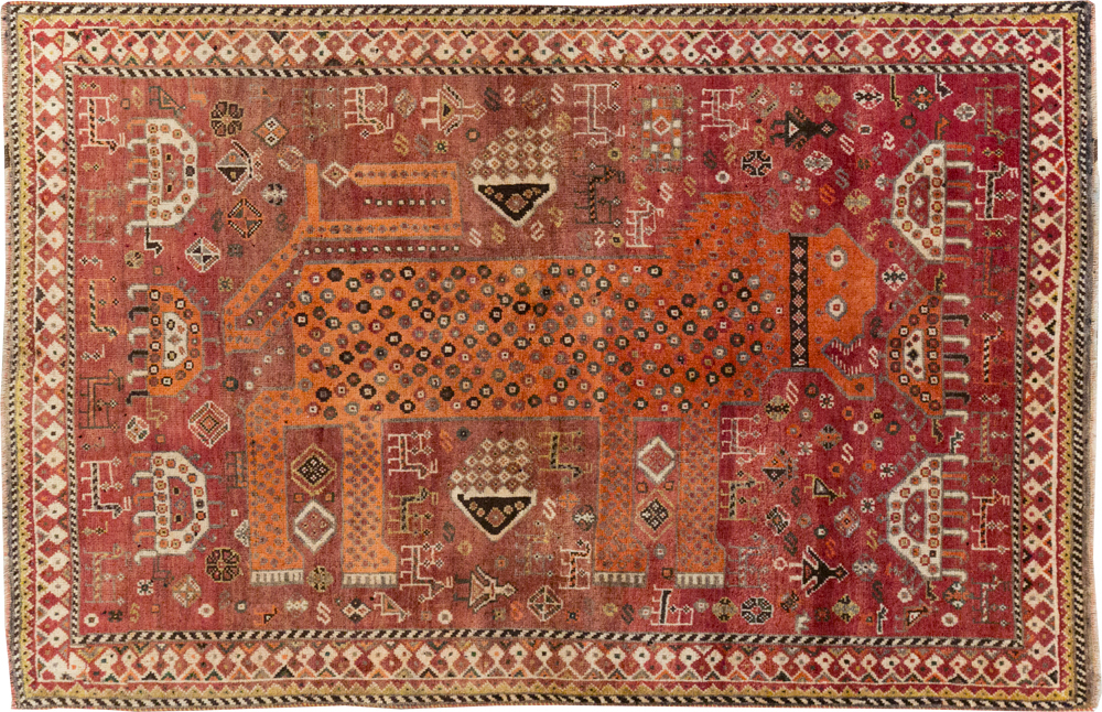 Vintage Persian Pictorial Gabbeh Rug, No.28311 - Galerie Shabab