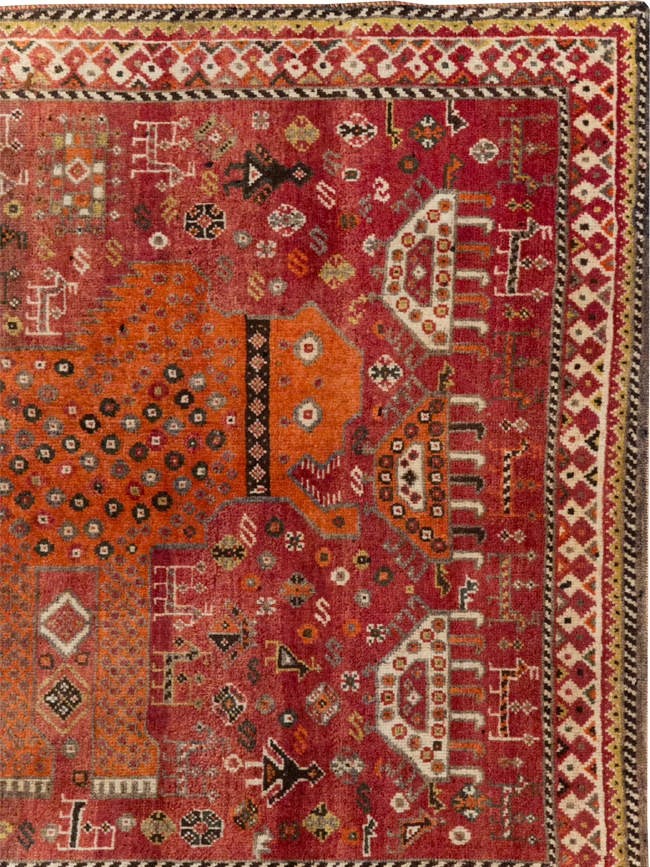 Vintage Persian Pictorial Gabbeh Rug, No.28311 - Galerie Shabab
