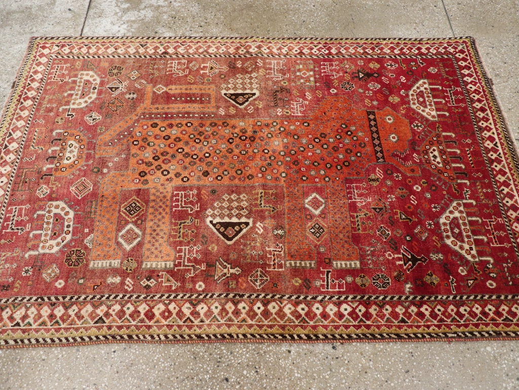 Vintage Persian Pictorial Gabbeh Rug, No.28311 - Galerie Shabab