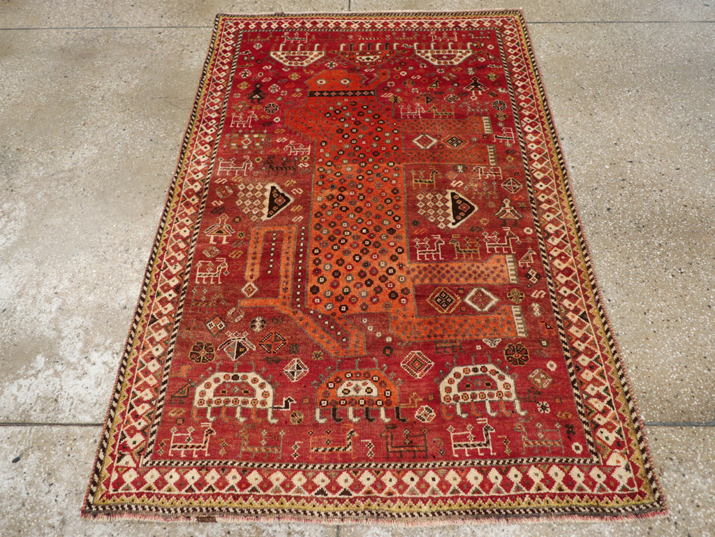 Vintage Persian Pictorial Gabbeh Rug, No.28311 - Galerie Shabab