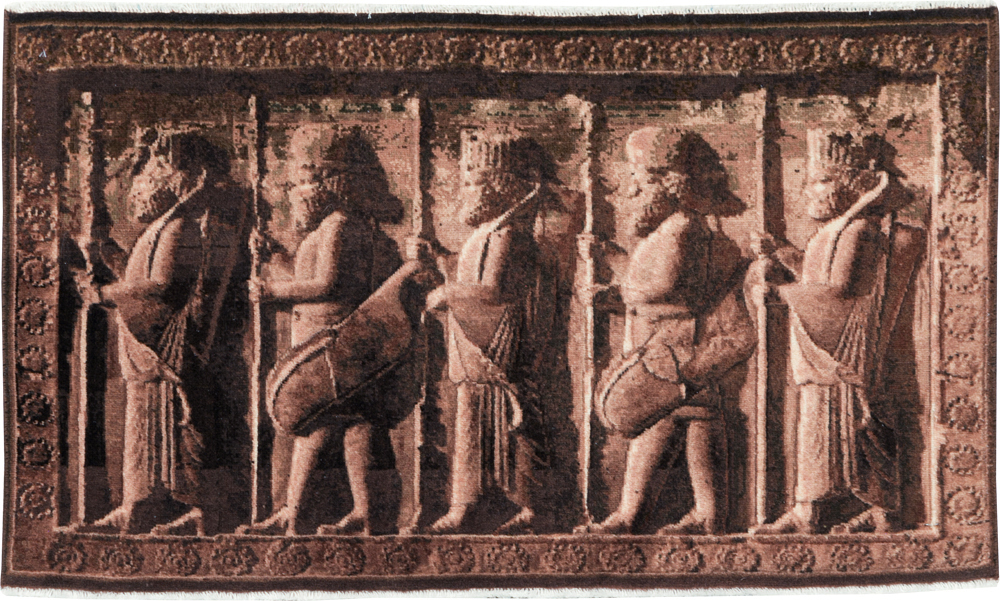 Vintage Persian Tabriz Pictorial Rug, No.28312 - Galerie Shabab