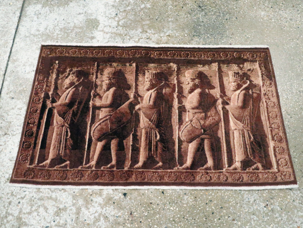 Vintage Persian Tabriz Pictorial Rug, No.28312 - Galerie Shabab