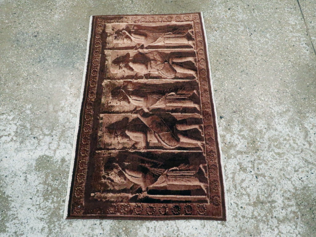 Vintage Persian Tabriz Pictorial Rug, No.28312 - Galerie Shabab