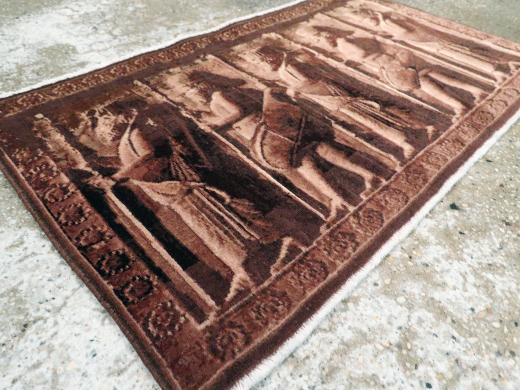 Vintage Persian Tabriz Pictorial Rug, No.28312 - Galerie Shabab