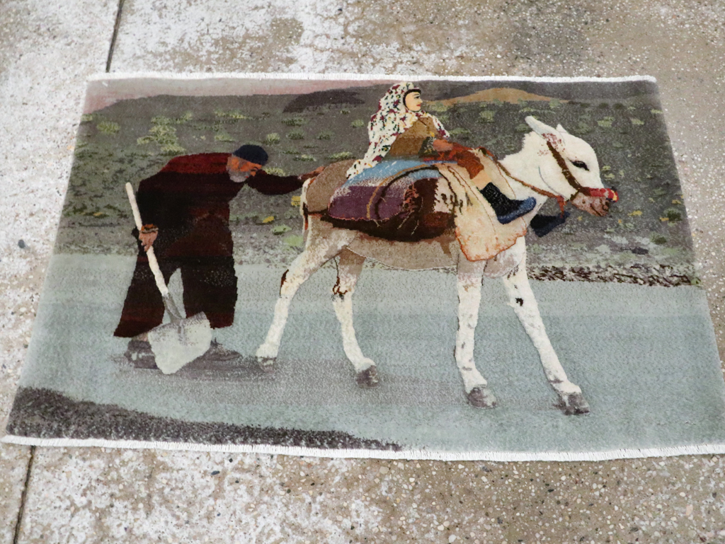 Vintage Pictorial Tabriz Rug, No.28313 - Galerie Shabab