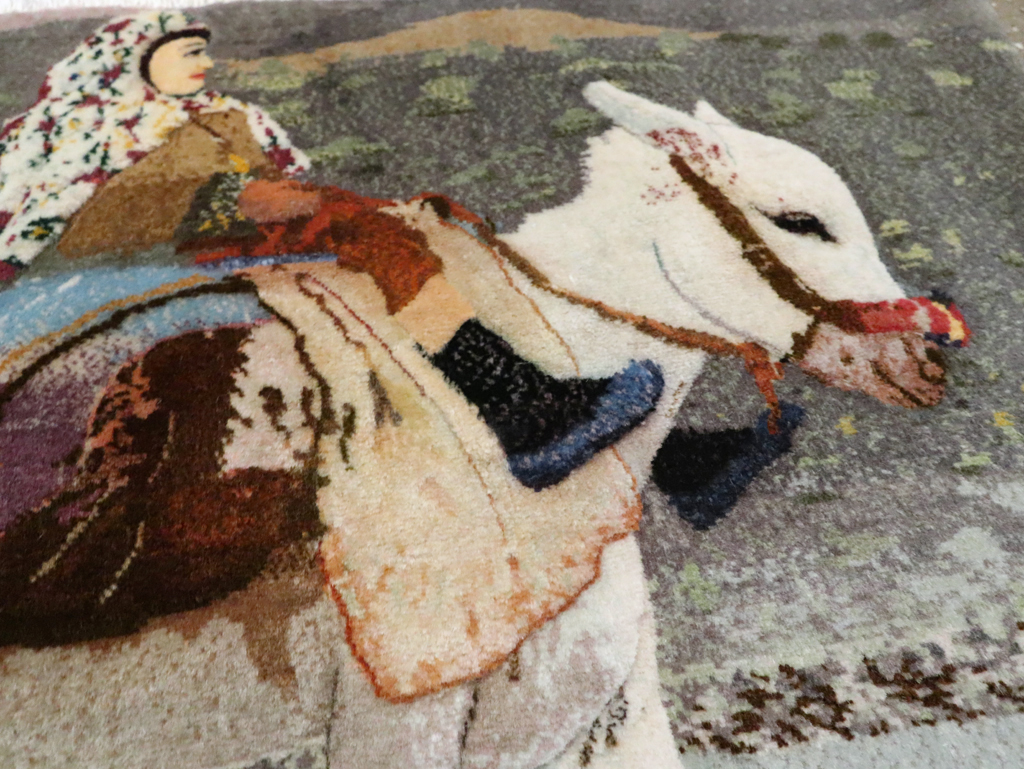 Vintage Pictorial Tabriz Rug, No.28313 - Galerie Shabab