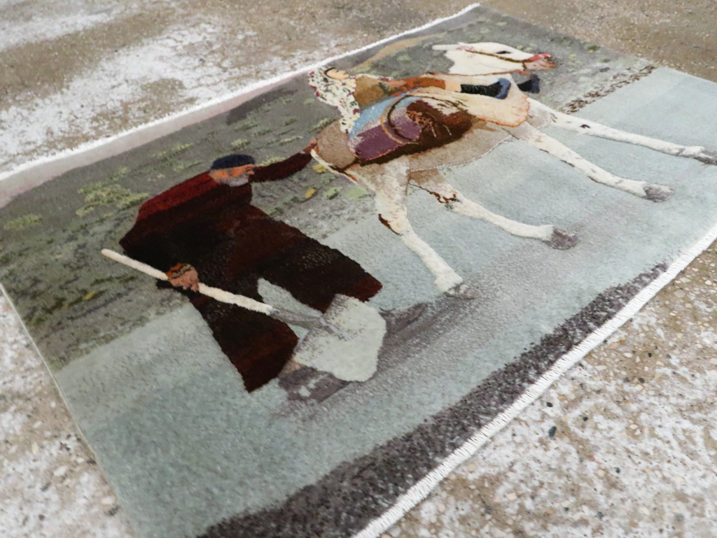 Vintage Pictorial Tabriz Rug, No.28313 - Galerie Shabab