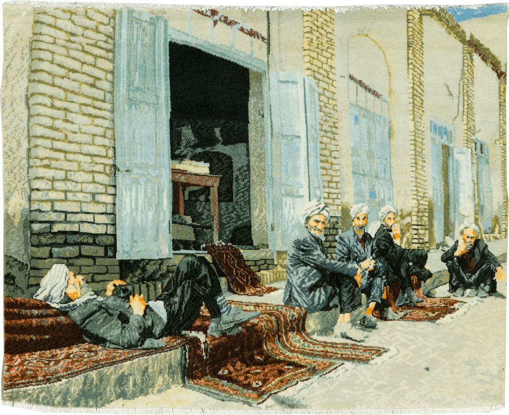 Vintage Persian Tabriz Pictorial Rug, No.28314 - Galerie Shabab