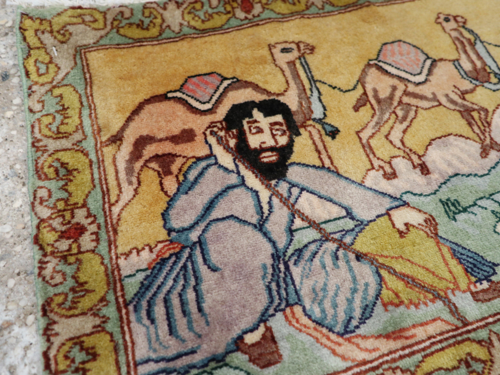 Vintage Persian Tabriz Pictorial Rug (Pair: 1 of 2), No.28316 - Galerie Shabab