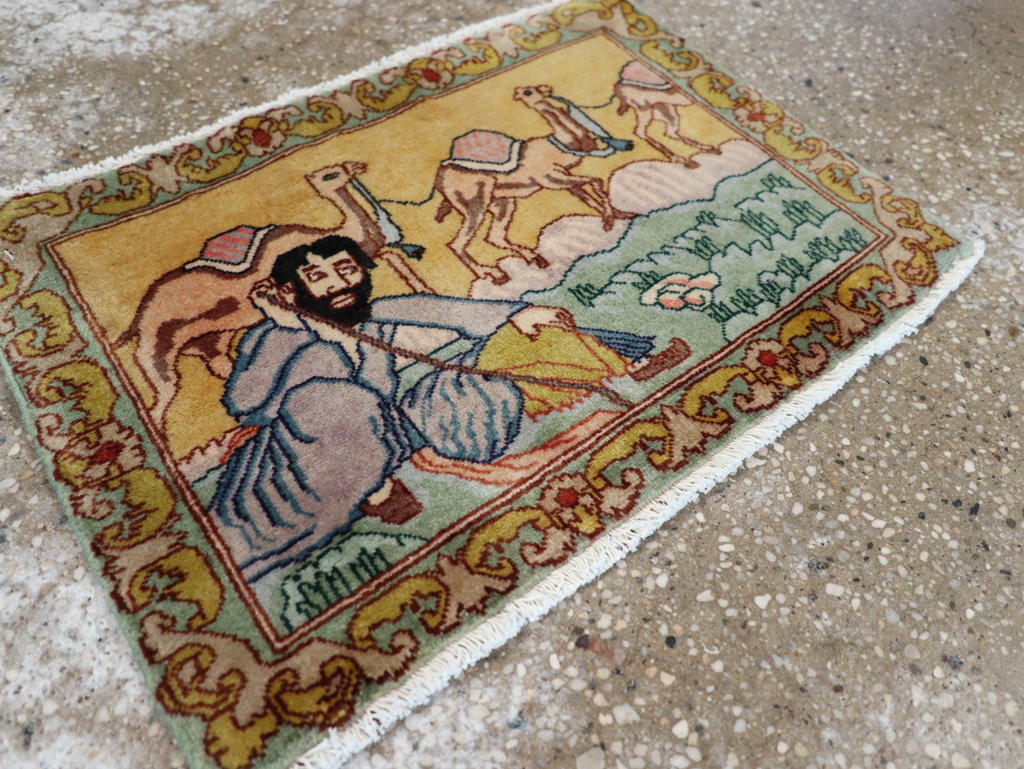 Vintage Persian Tabriz Pictorial Rug (Pair: 1 of 2), No.28316 - Galerie Shabab