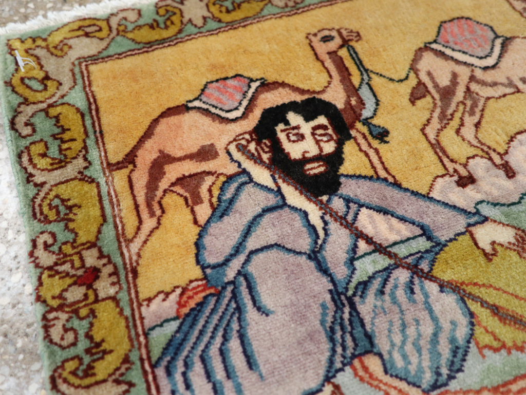 Vintage Persian Tabriz Pictorial Rug (Pair: 2 of 2), No.28317 - Galerie Shabab