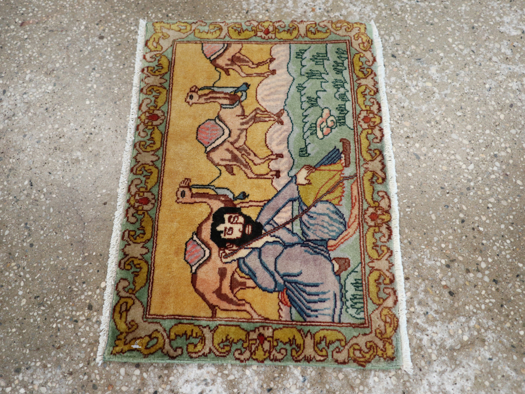 Vintage Persian Tabriz Pictorial Rug (Pair: 2 of 2), No.28317 - Galerie Shabab