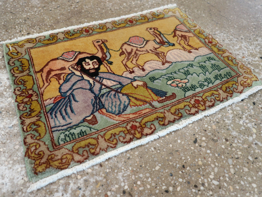 Vintage Persian Tabriz Pictorial Rug (Pair: 2 of 2), No.28317 - Galerie Shabab