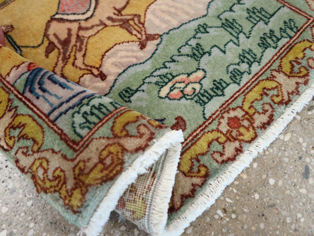 Vintage Persian Tabriz Pictorial Rug (Pair: 2 of 2), No.28317 - Galerie Shabab