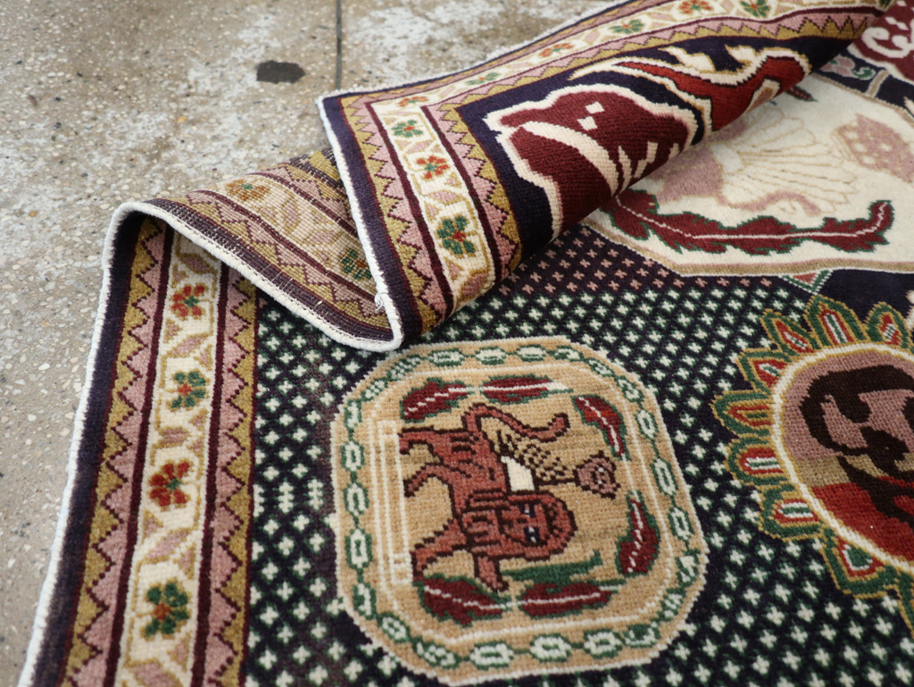 Vintage Persian Tabriz Pictorial Rug, No.28320 - Galerie Shabab