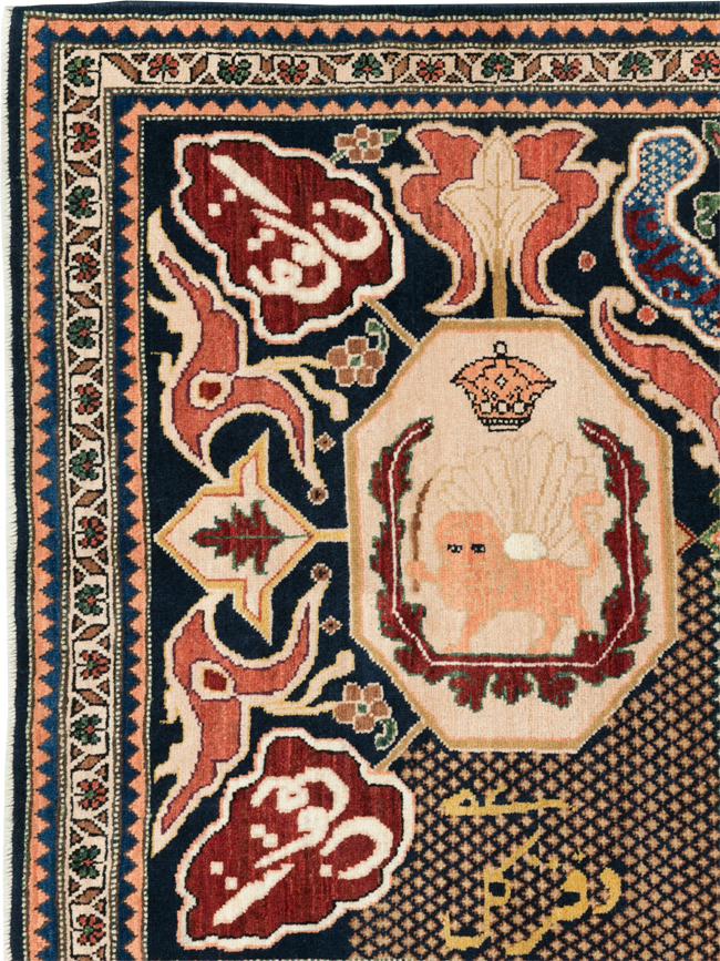 Vintage Persian Tabriz Pictorial Rug, No.28321 - Galerie Shabab