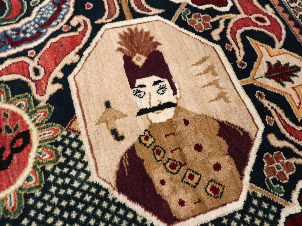 Vintage Persian Tabriz Pictorial Rug, No.28321 - Galerie Shabab