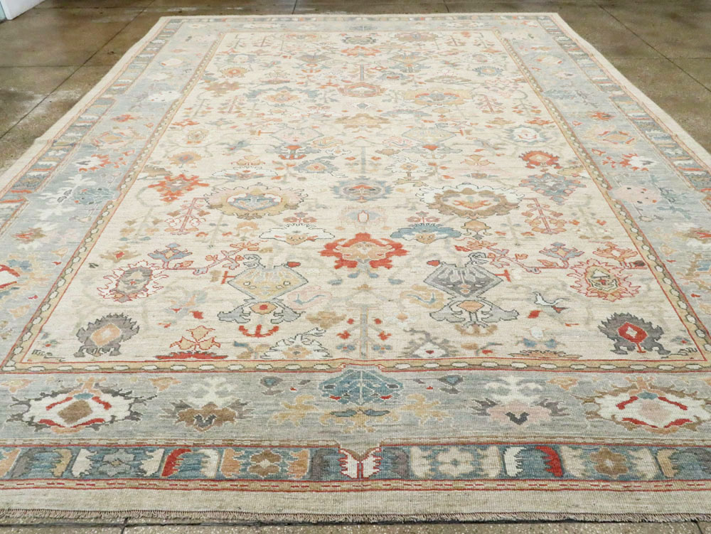 Modern Turkish Oushak Carpet, No.28328 - Galerie Shabab