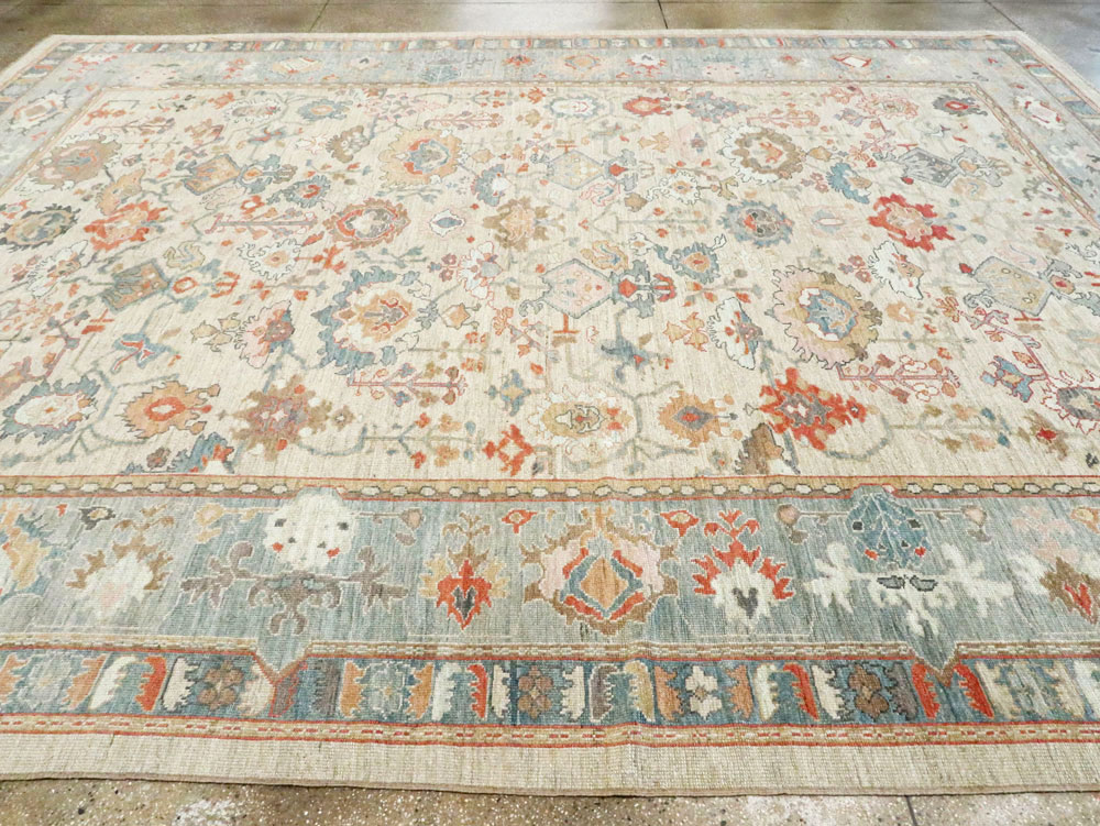 Modern Turkish Oushak Carpet, No.28328 - Galerie Shabab