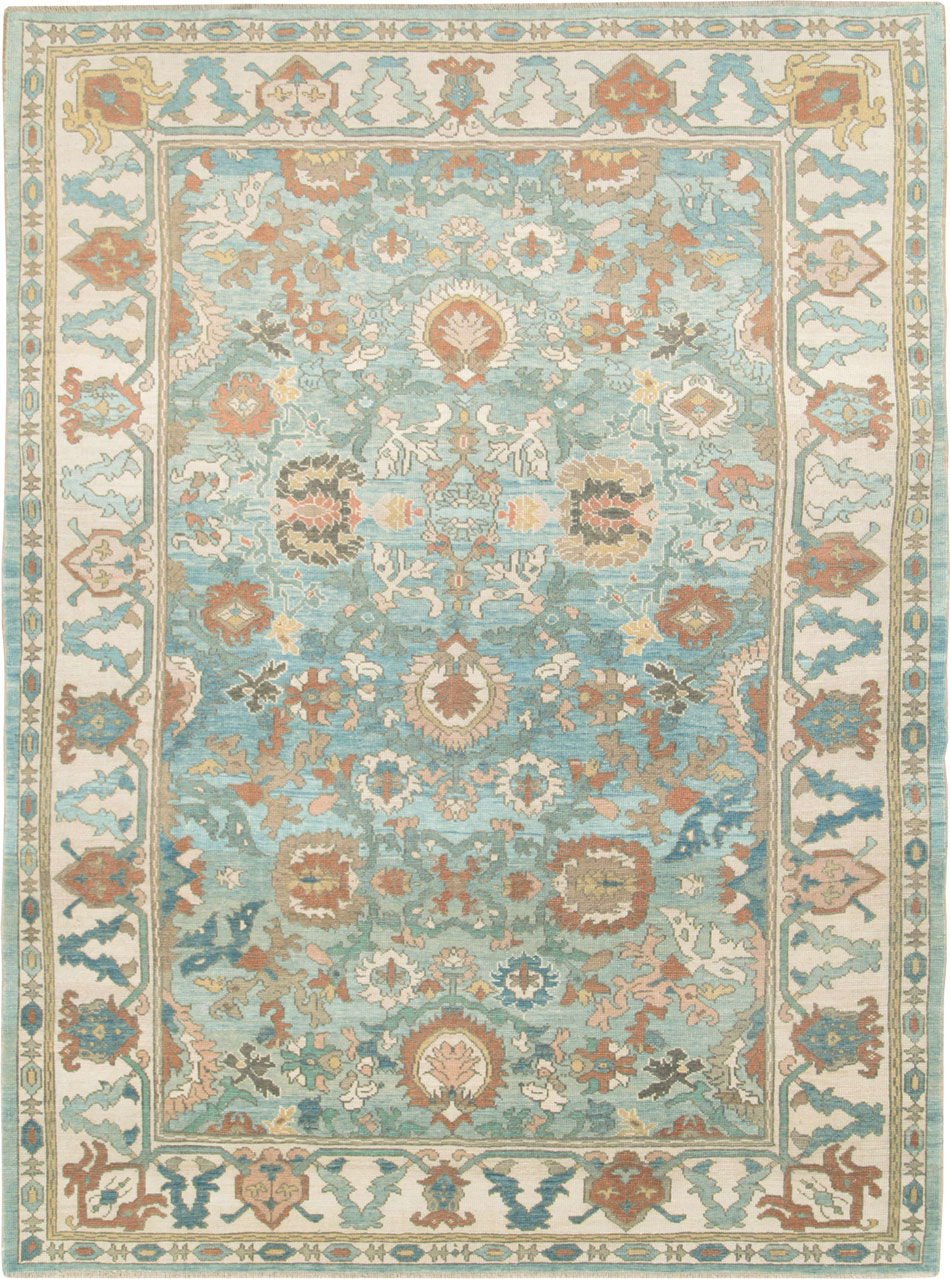 Modern Turkish Oushak Small Room Size Carpet, No.28331 - Galerie Shabab
