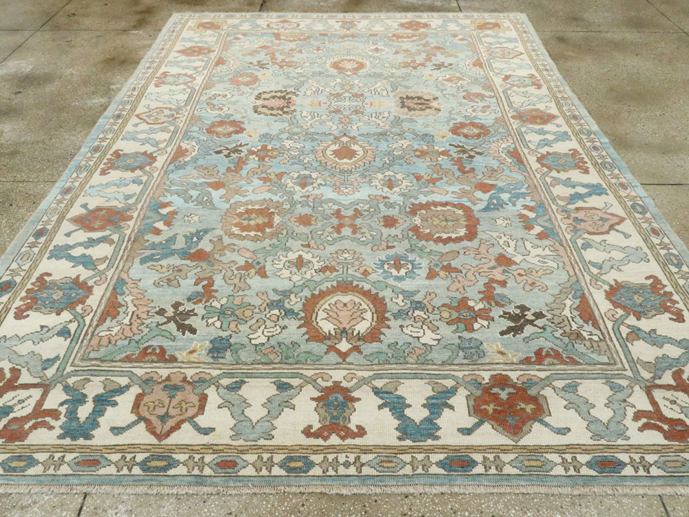 Modern Turkish Oushak Small Room Size Carpet, No.28331 - Galerie Shabab
