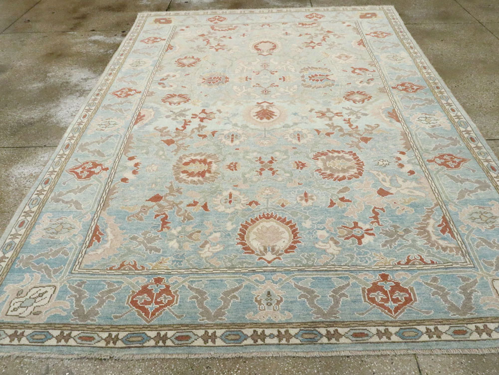 Modern Turkish Oushak Carpet, No.28332 - Galerie Shabab