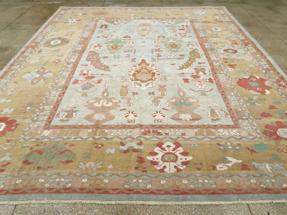 Modern Turkish Oushak Carpet, No.28333 - Galerie Shabab