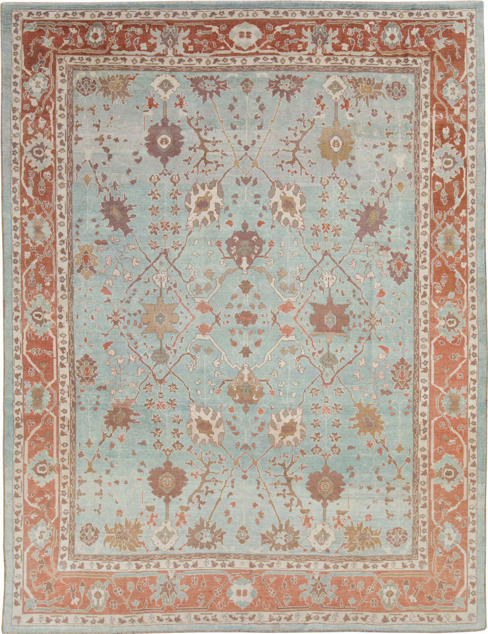 Modern Turkish Oushak Room Size Carpet, No.28336 - Galerie Shabab