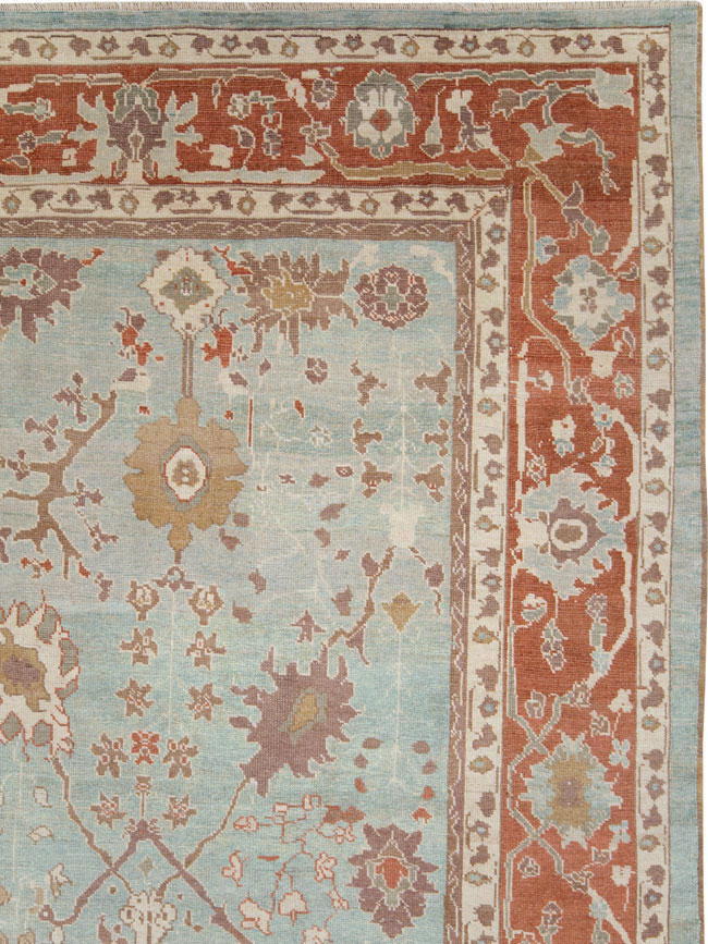 Modern Turkish Oushak Room Size Carpet, No.28336 - Galerie Shabab