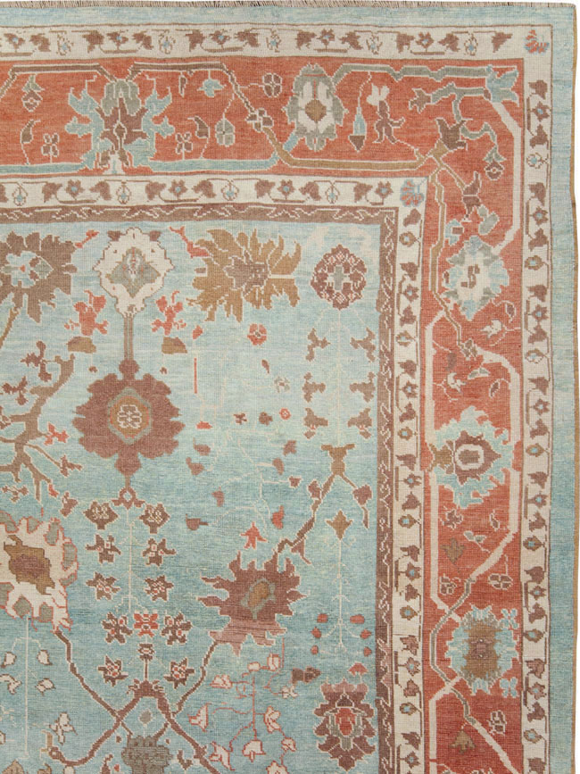Modern Turkish Oushak Room Size Carpet, No.28336 - Galerie Shabab
