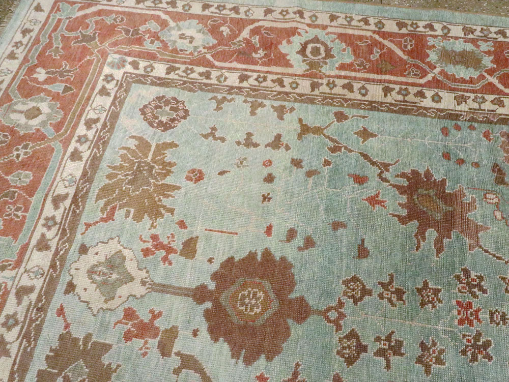 Modern Turkish Oushak Room Size Carpet, No.28336 - Galerie Shabab