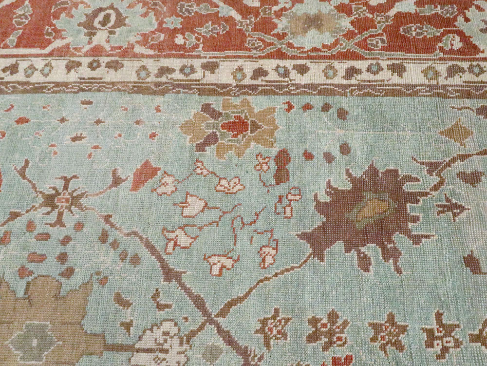 Modern Turkish Oushak Room Size Carpet, No.28336 - Galerie Shabab