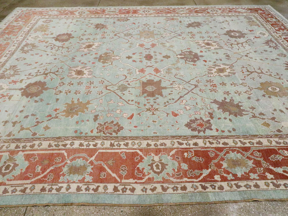 Modern Turkish Oushak Room Size Carpet, No.28336 - Galerie Shabab