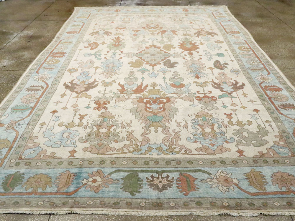 Contemporary Turkish Oushak Room Size Carpet, No.28339 - Galerie Shabab