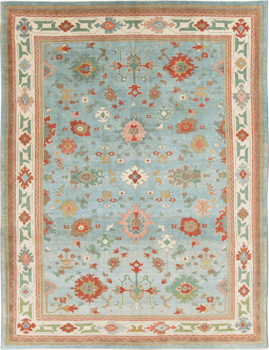 Contemporary Turkish Oushak Room Size Carpet, No.28342 - Galerie Shabab