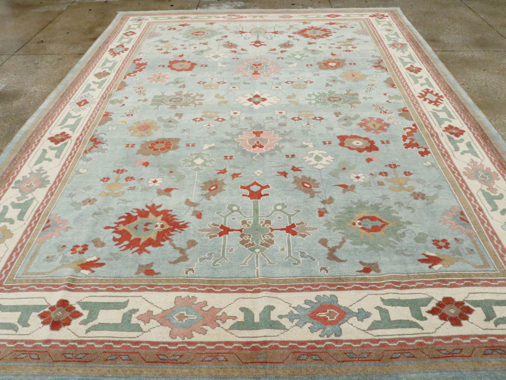 Contemporary Turkish Oushak Room Size Carpet, No.28342 - Galerie Shabab