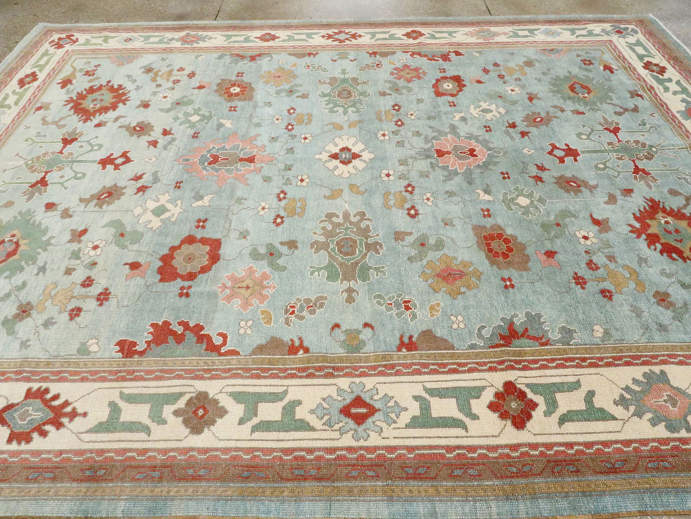 Contemporary Turkish Oushak Room Size Carpet, No.28342 - Galerie Shabab