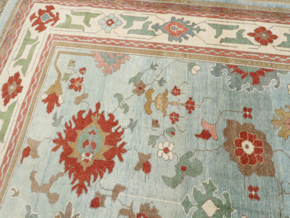 Contemporary Turkish Oushak Room Size Carpet, No.28342 - Galerie Shabab