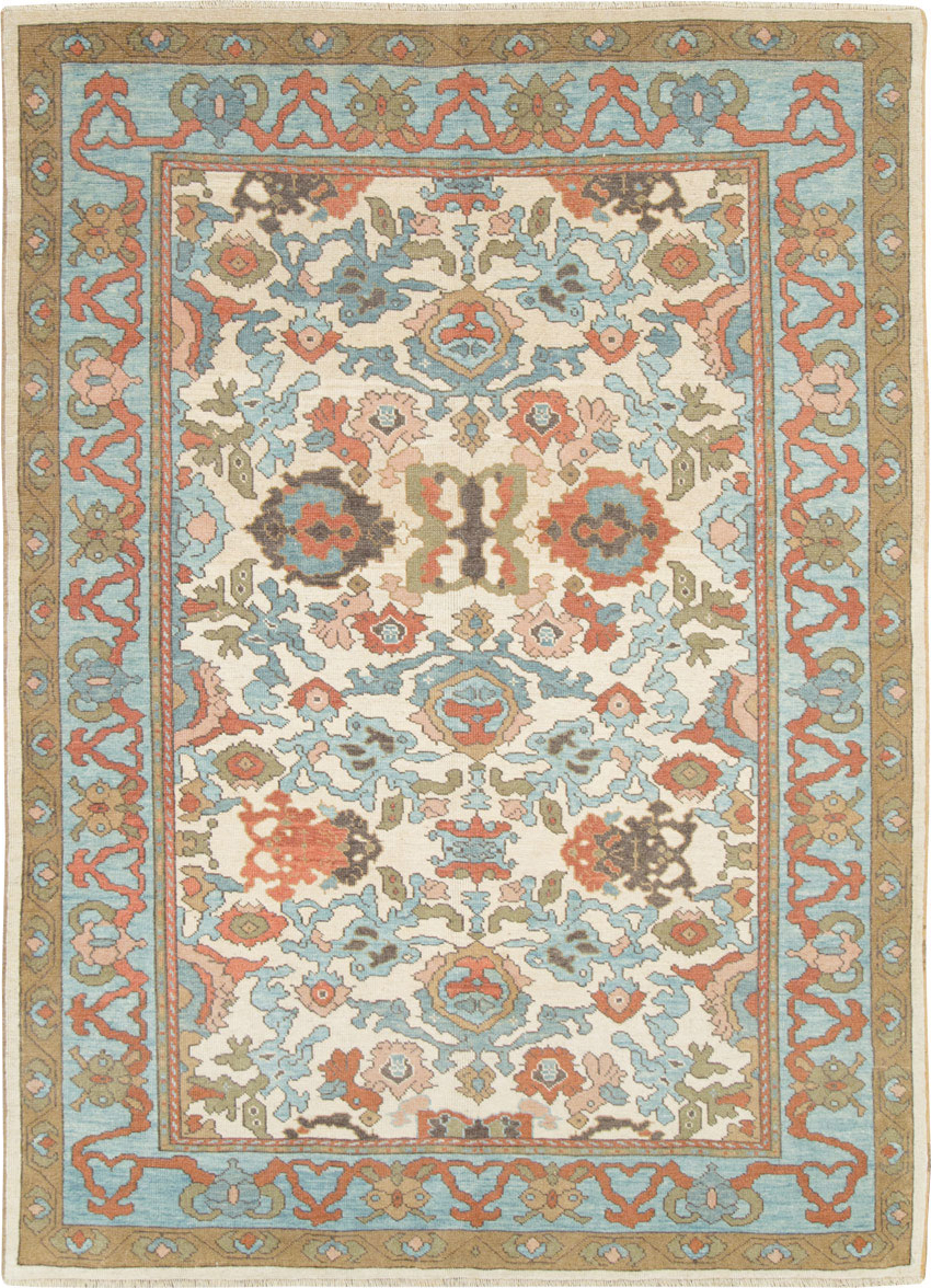 Modern Turkish Oushak Small Room Size Carpet, No.28343 - Galerie Shabab
