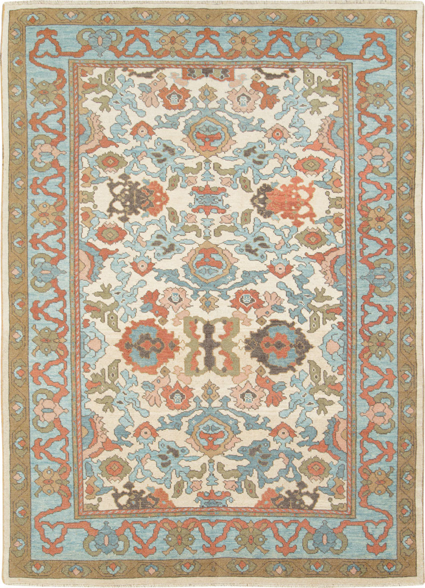 Modern Turkish Oushak Small Room Size Carpet, No.28343 - Galerie Shabab