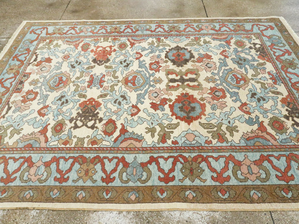 Modern Turkish Oushak Small Room Size Carpet, No.28343 - Galerie Shabab