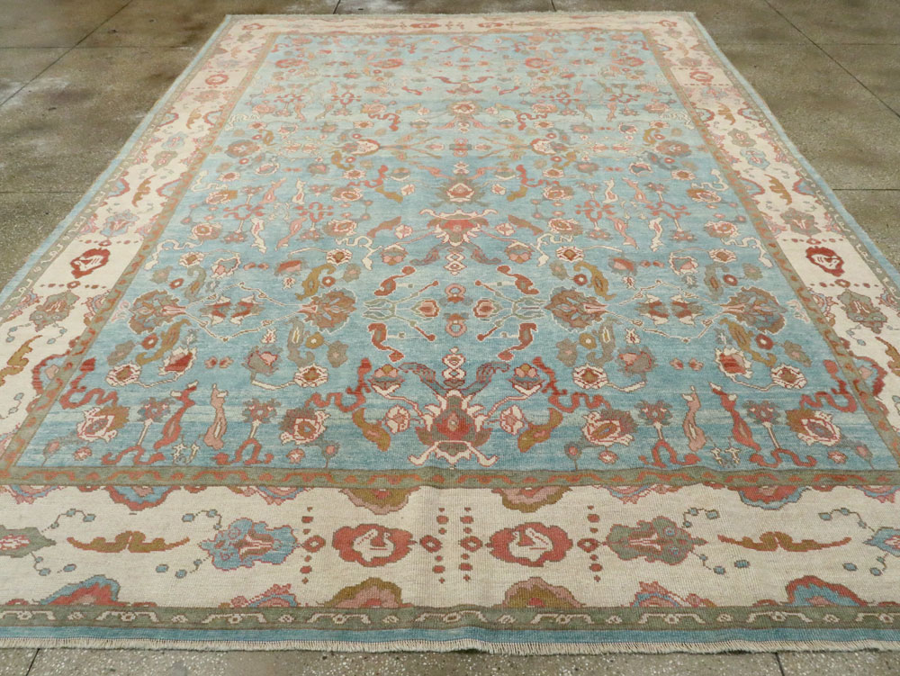 Contemporary Turkish Oushak Room Size Carpet, No.28346 - Galerie Shabab