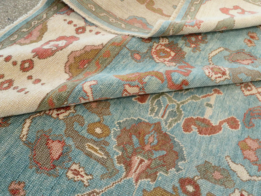 Contemporary Turkish Oushak Room Size Carpet, No.28346 - Galerie Shabab