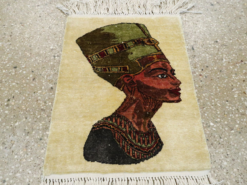 Modern Egyptian Silk Pictorial Rug, No.28349 - Galerie Shabab