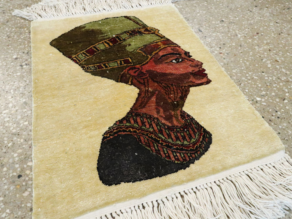 Modern Egyptian Silk Pictorial Rug, No.28349 - Galerie Shabab