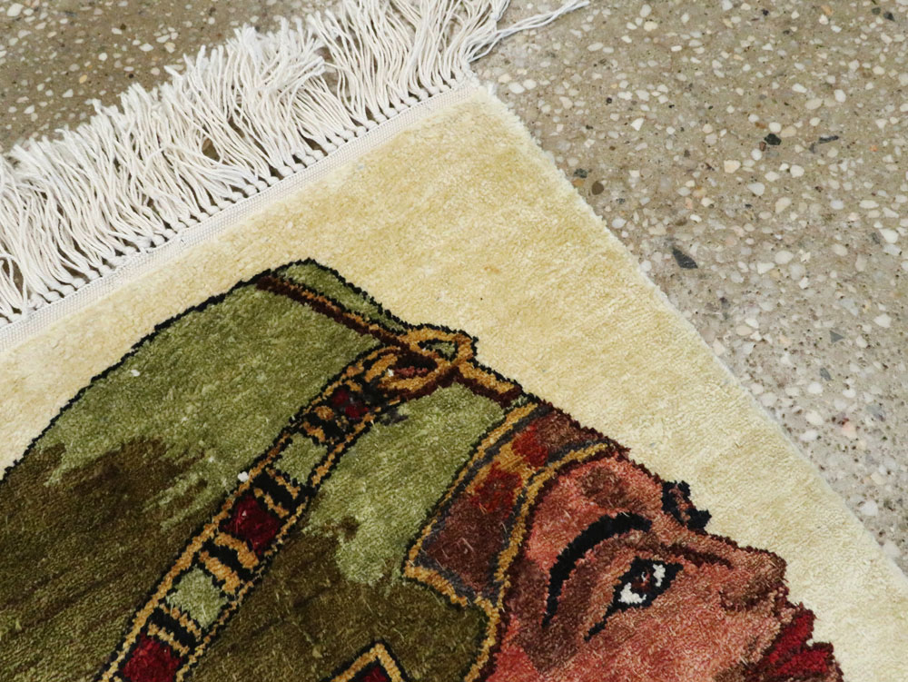 Modern Egyptian Silk Pictorial Rug, No.28349 - Galerie Shabab