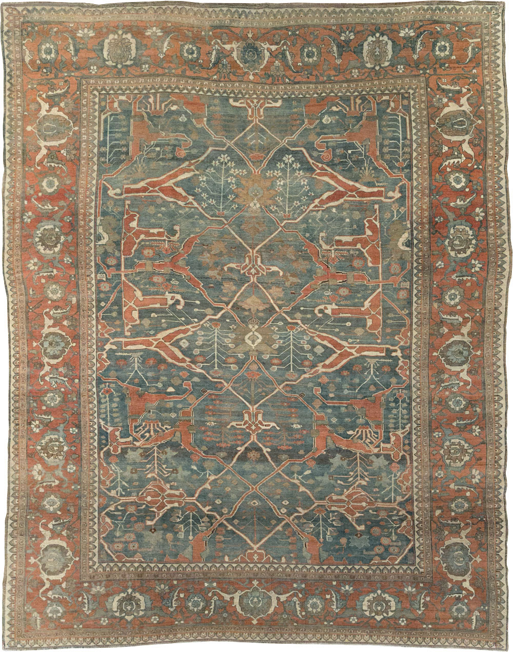 Antique Persian Bidjar Room Size Carpet, No.28354 - Galerie Shabab