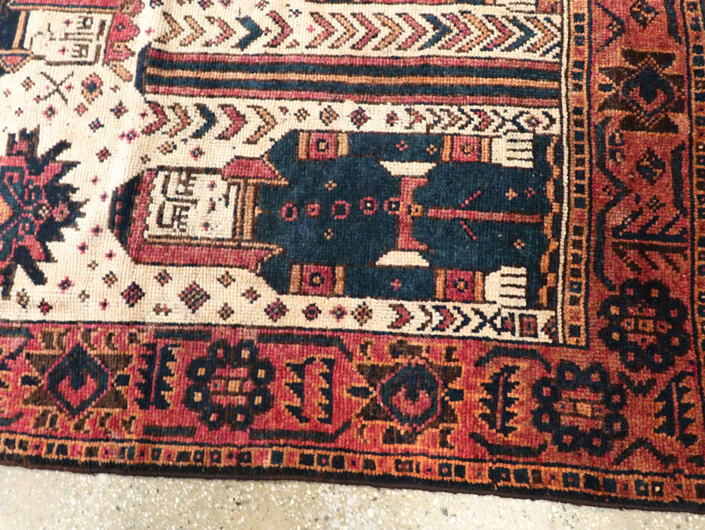 Vintage Persian Pictorial Bakhtiari Runner, No.28357 - Galerie Shabab