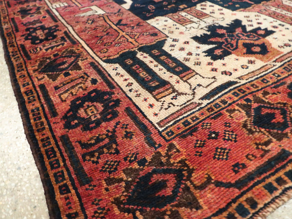 Vintage Persian Pictorial Bakhtiari Runner, No.28357 - Galerie Shabab